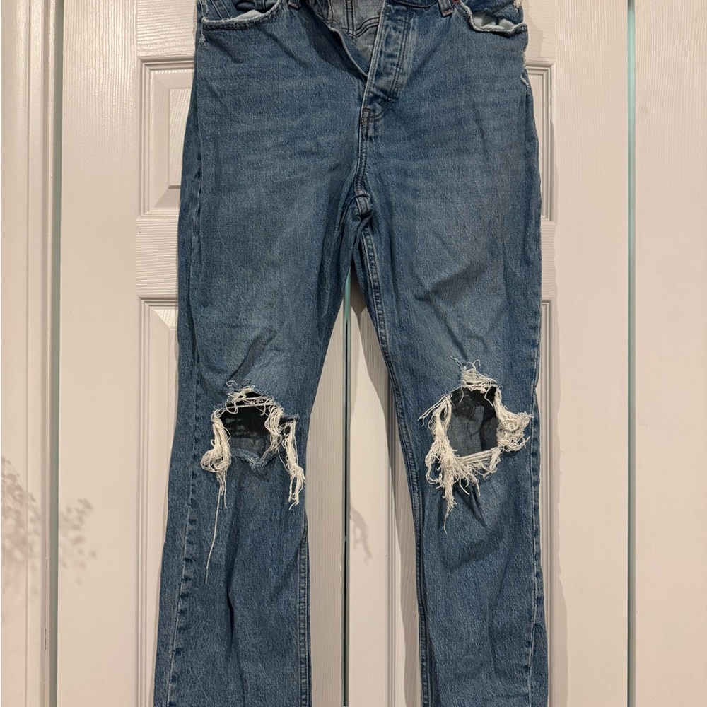 Abercrombie & Fitch Light Blue High Rise Curve Love Jeans - Picture 2 of 3